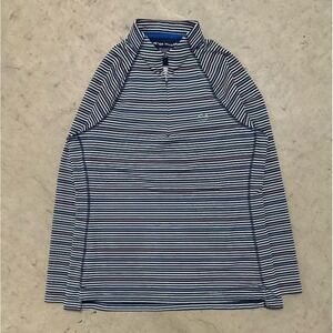 Peter Millar Woman's Performance Golf Quarter Zip Sweatshirt Striped Sz Large